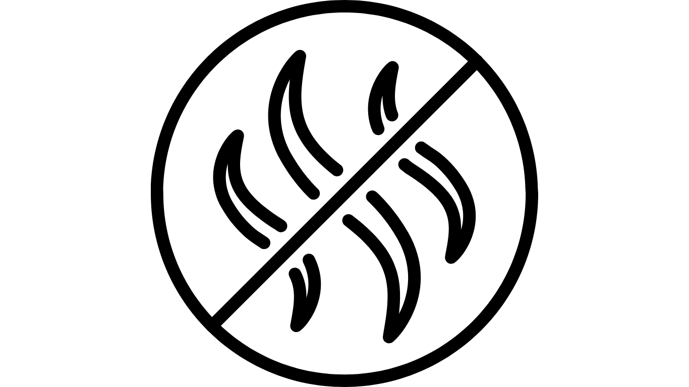 a black and white image of a no odour sign